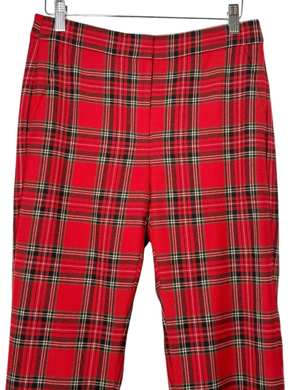 J. Crew‎ Wool Blend Straight Leg Kate Pants in Red Tartan Plaid Size 6P